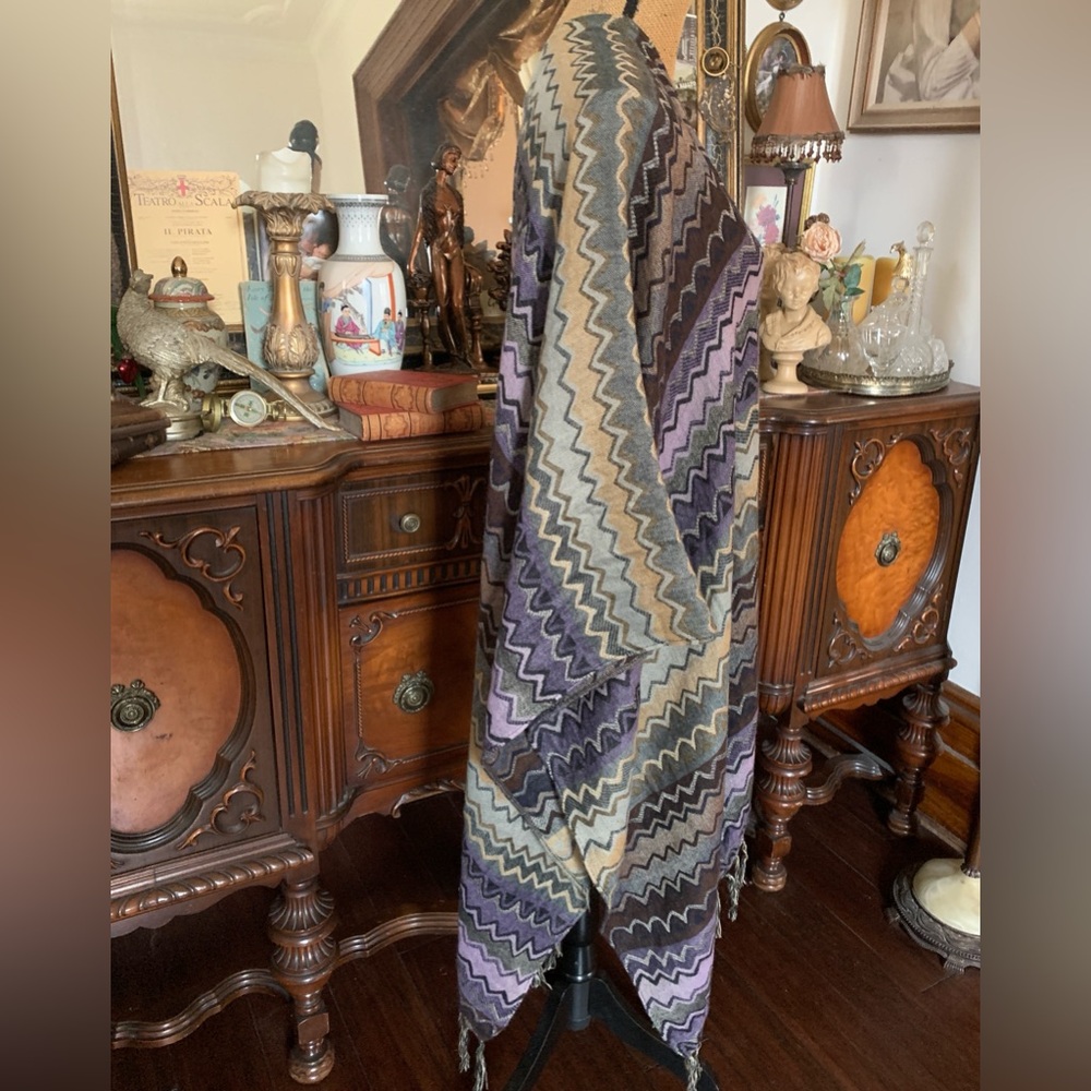 Vintage Boho Southwestern Abstract Country Western Gypsie Hippie Shawl Scarf